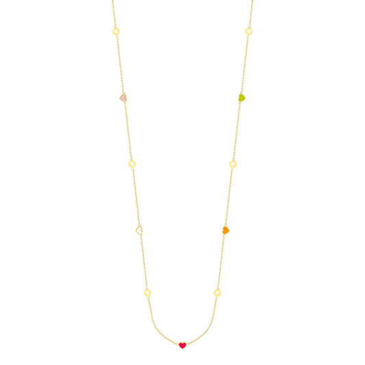 COLLAR AMARE CHAPADA EN ORO Y CHIPS MULTICOLOR