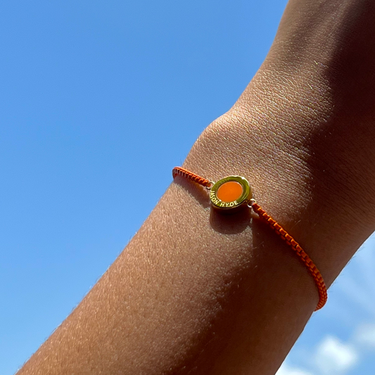 PULSERA OCEAN CADENA Y CHIP NARANJA