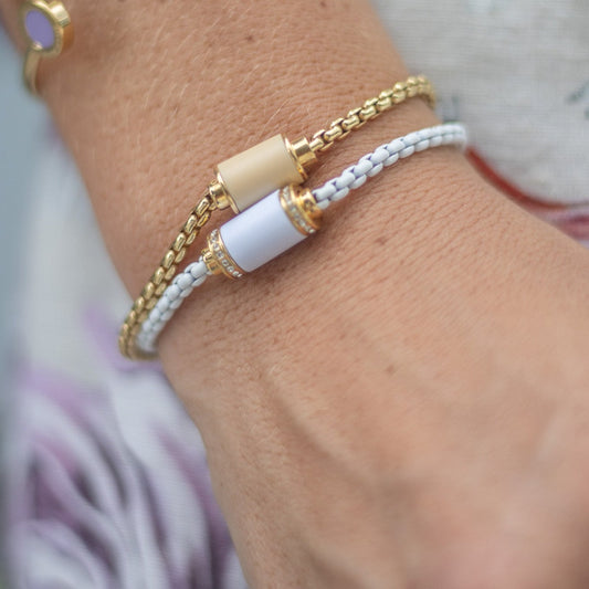 PULSERA IMAN THALASSA COLOR BLANCO CON ZIRCONIA