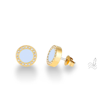 ARETES OCEAN COLOR BLANCO CON ZIRCIONIAS