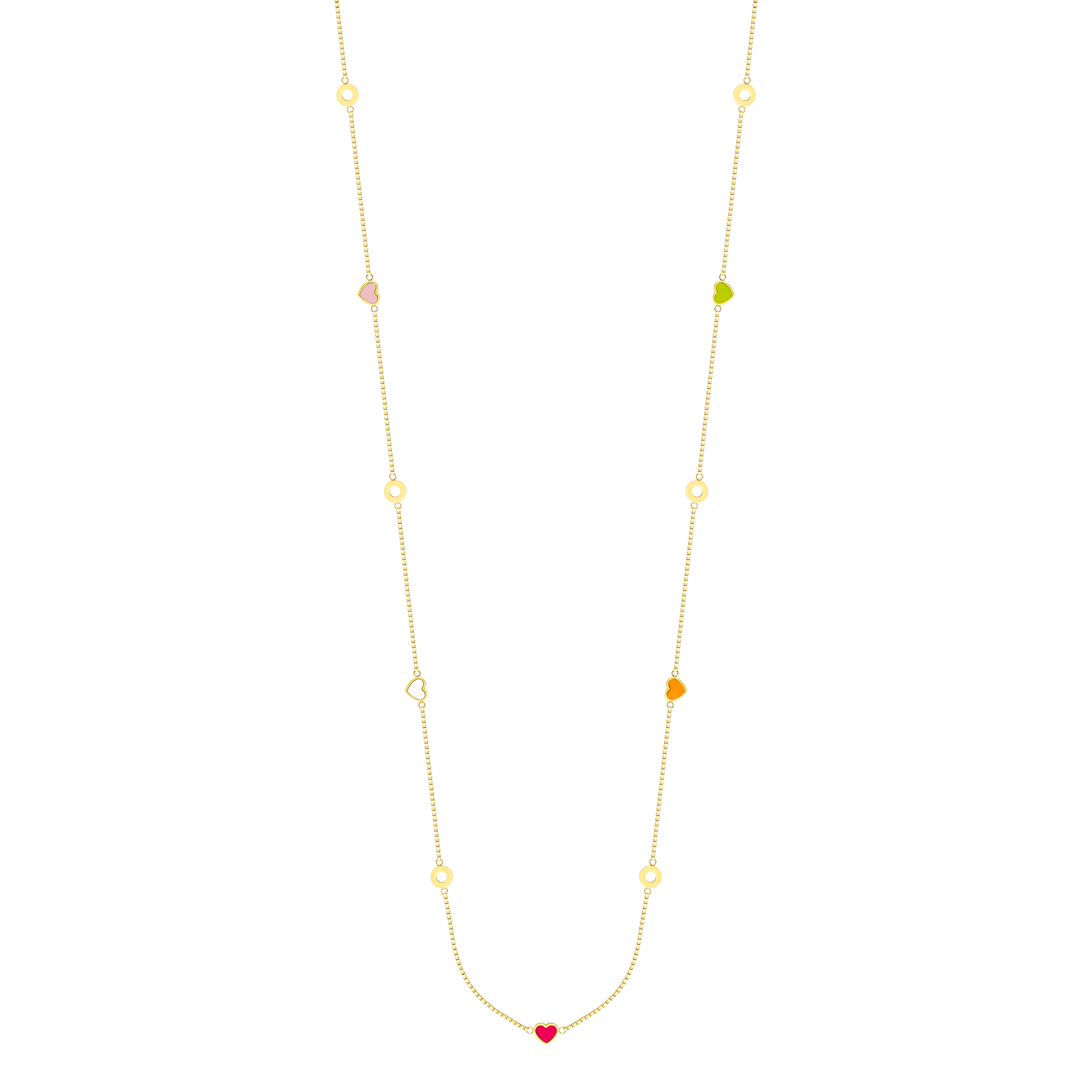 COLLAR AMARE CHAPADA EN ORO Y CHIPS MULTICOLOR 
