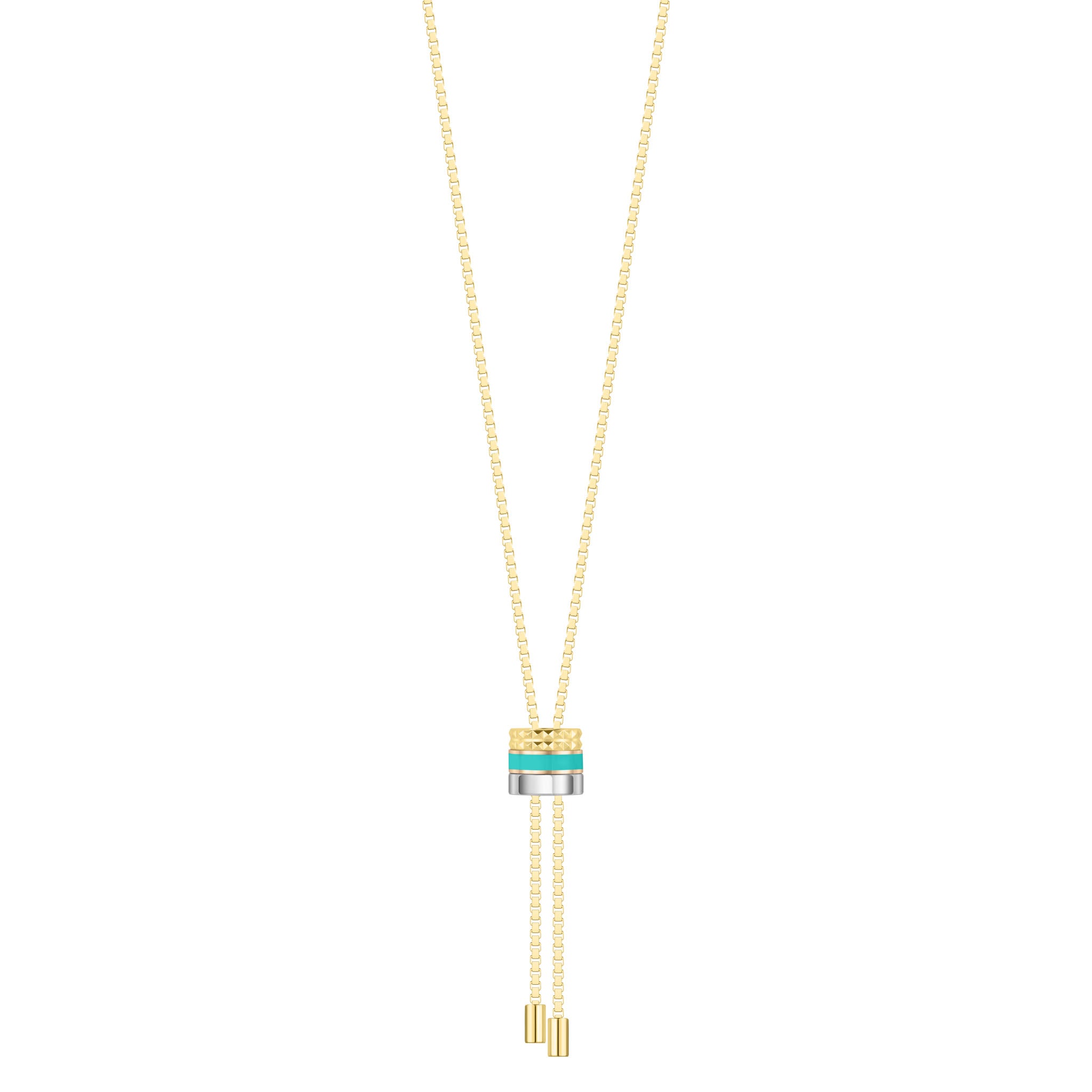 COLLAR BOLO TIEN TUBO WEWA COLOR TURQUESA CON ZIRCONIAS 