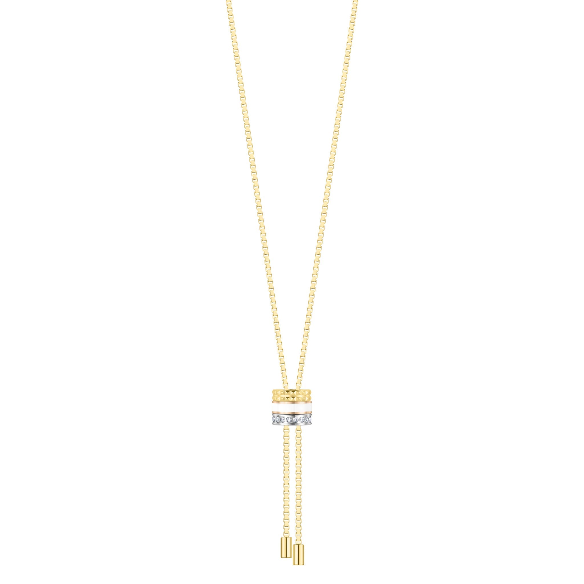 COLLAR BOLO TIEN TUBO WEWA COLOR BLANCO CON ZIRCONIAS 