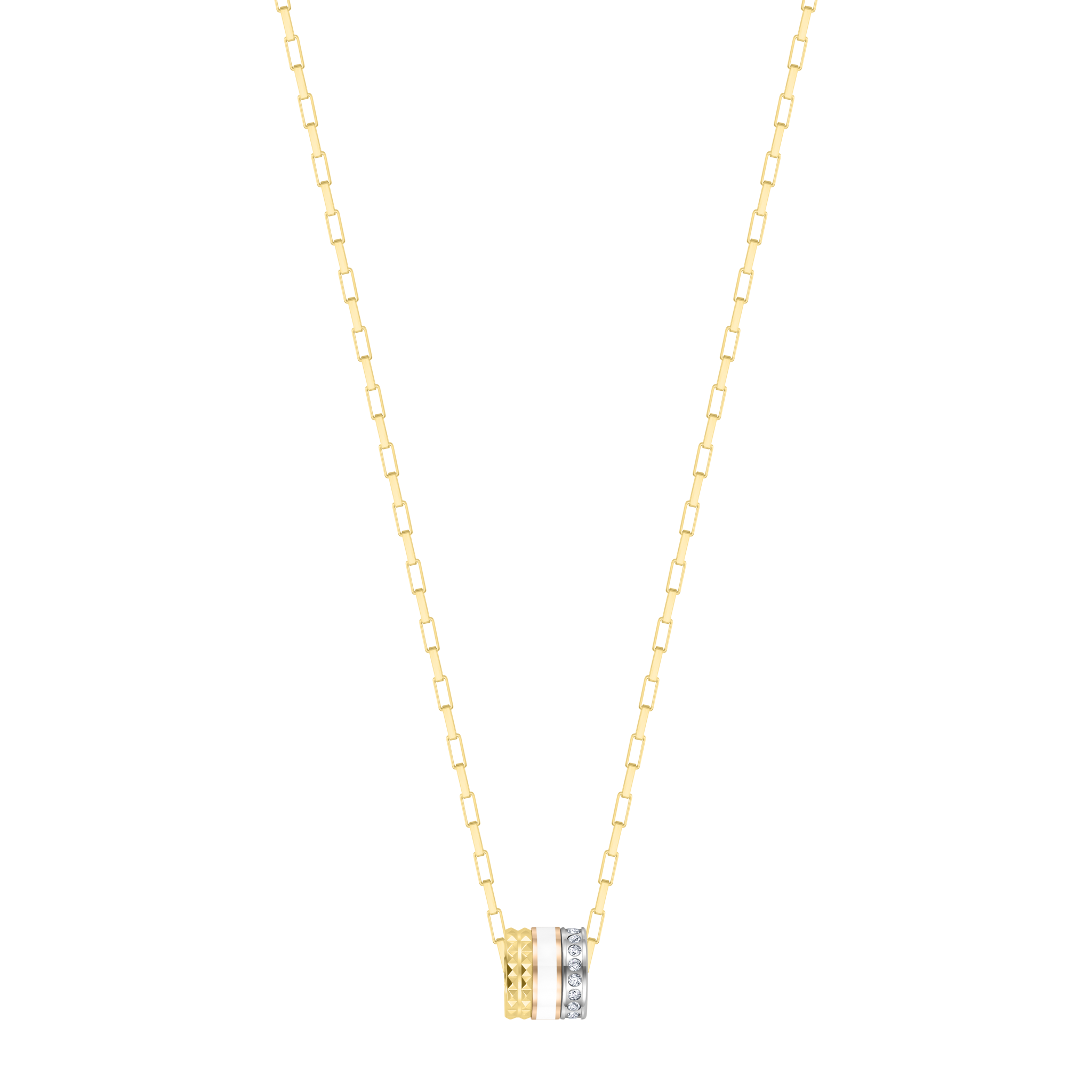 COLLAR DE TUBO WEWA COLOR BLANCO CON ZIRCONIAS 