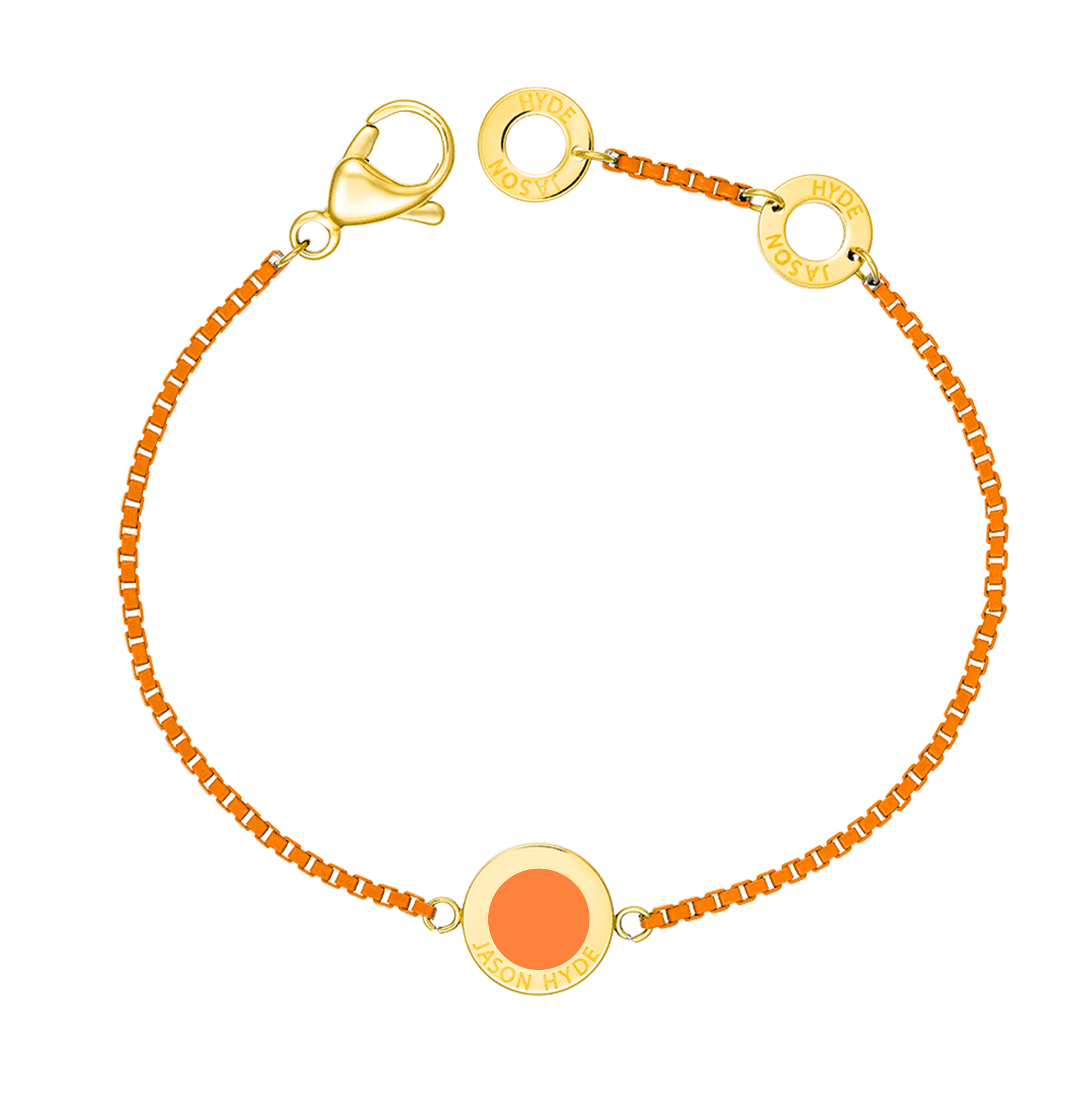 PULSERA OCEAN CADENA Y CHIP NARANJA