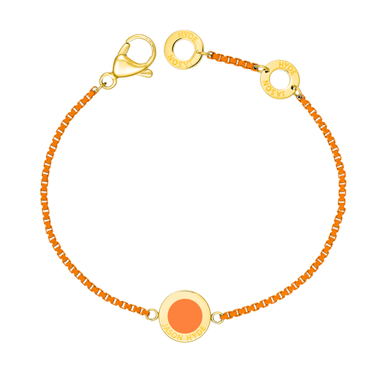 PULSERA OCEAN CADENA Y CHIP NARANJA