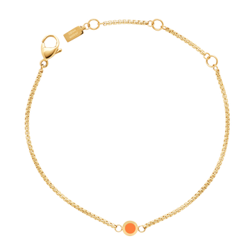 PULSERA NEW WAVE CADENA CHAPADA EN ORO Y CHIP NARANJA