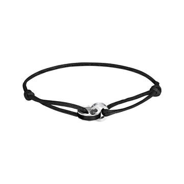 PULSERA WEWA DE SATÉN CON CHIP NEGRO Y ZIRCONIAS