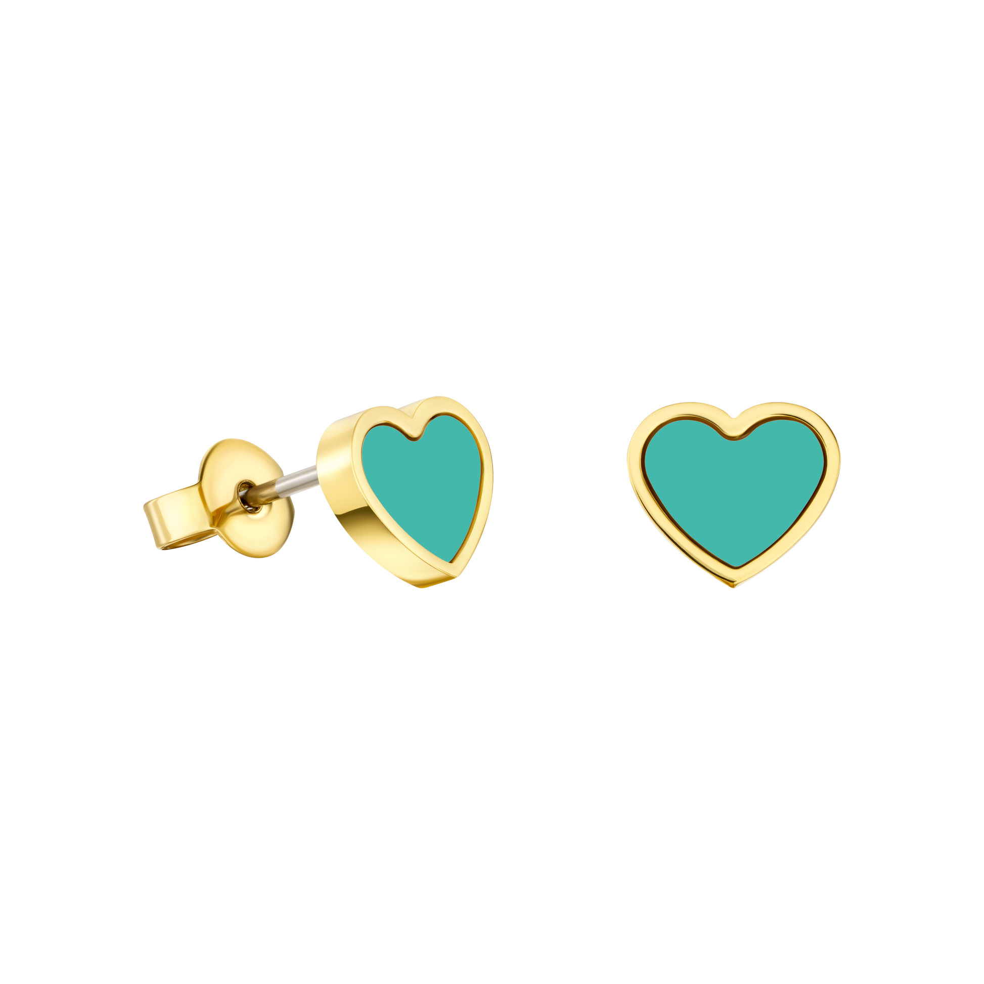 ARETES AMARE CORAZÓN TURQUESA 