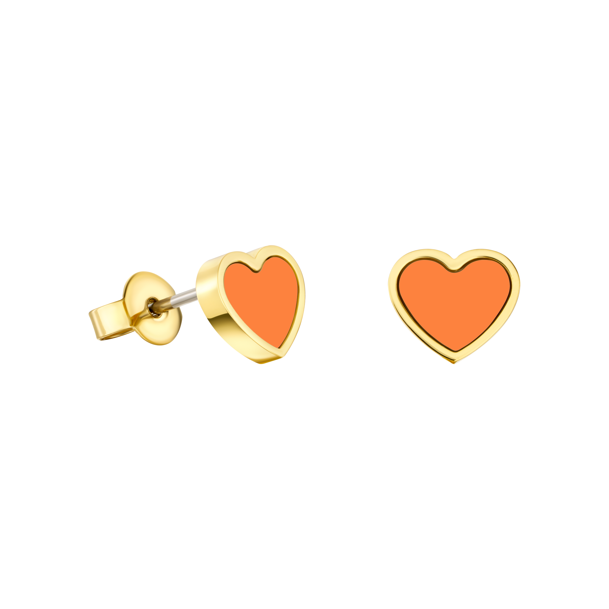 ARETES AMARE CORAZÓN NARANJA 