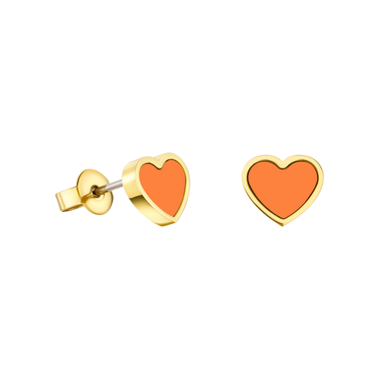 ARETES AMARE CORAZÓN NARANJA 