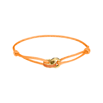 PULSERA WEWA DE SATÉN CON CHIP NARANJA  Y ZIRCONIAS