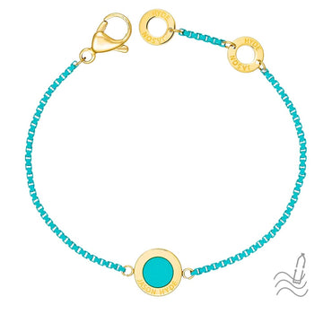 PULSERA OCEAN CADENA Y CHIP TURQUESA